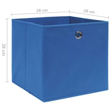 Cutii depozitare 10 buc. albastru 28x28x28 cm material netesut, albastru