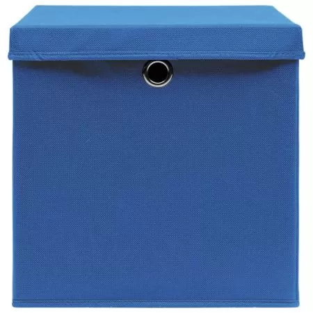 Set 10 bucati cutii de depozitare cu capac, albastru