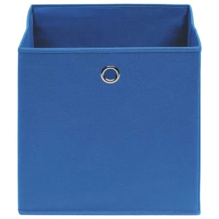 Cutii depozitare 10 buc. albastru 28x28x28 cm material netesut, albastru