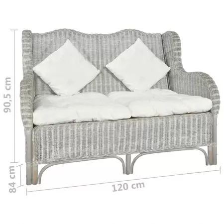 Canapea cu 2 locuri, gri, 120 x 84 x 90.5 cm
