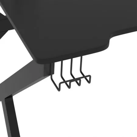 Birou de gaming cu picioare forma K, negru, 110 x 60 x 75 cm