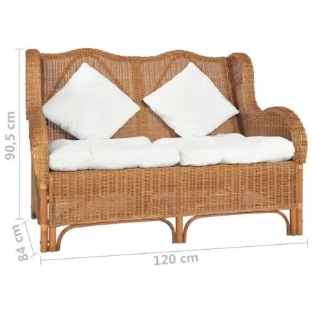 Canapea cu 2 locuri, maro deschis, 120 x 84 x 90.5 cm