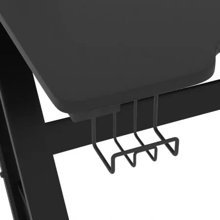 Birou de gaming cu picioare in forma de ZZ, negru, 90 x 60 x 75 cm