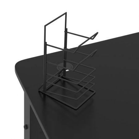 Birou de gaming cu picioare in forma de K, negru, 90 x 60 x 75 cm