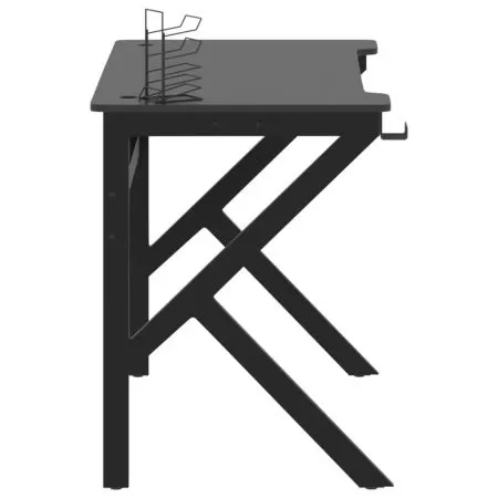 Birou de gaming cu picioare forma K, negru, 110 x 60 x 75 cm