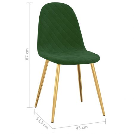 Set 4 bucati scaune de bucatarie, verde inchis