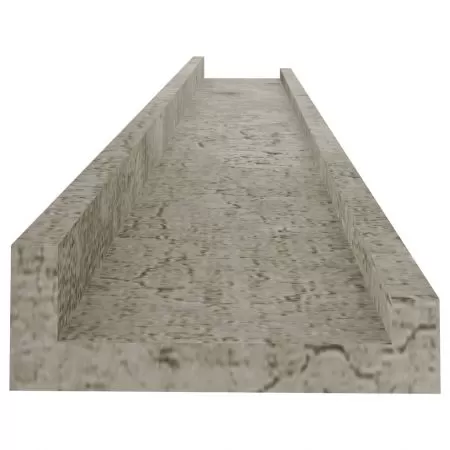 Set 4 bucati rafturi de perete, gri beton, 80 x 9 x 3 cm