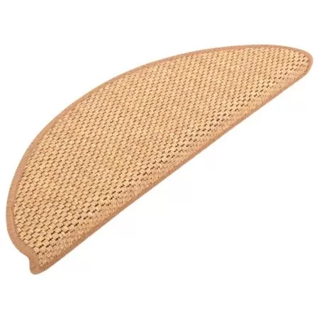 Covorașe scări autoadezive, 15 buc. portocaliu 65x21x4cm, sisal