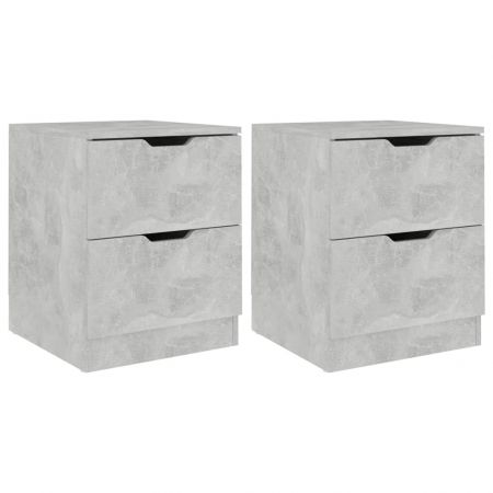 Set 2 bucati dulapuri noptiera, gri beton, 40 x 50 cm