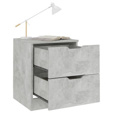 Set 2 bucati dulapuri noptiera, gri beton, 40 x 50 cm