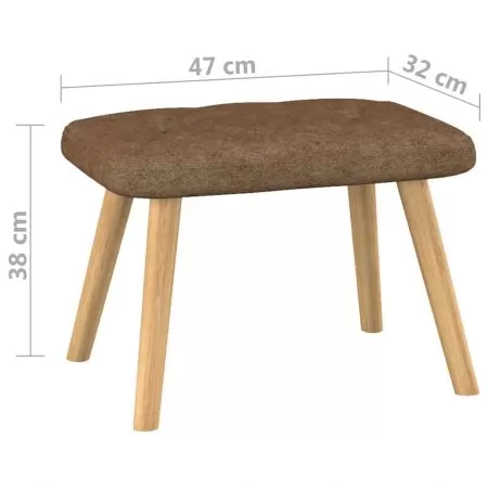 Scaun de relaxare cu taburet, gri taupe, textil