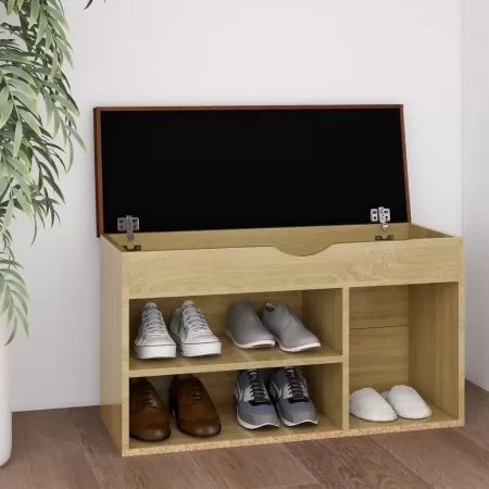  Pantofar cu pernă, stejar sonoma, 80x30x47 cm, lemn prelucrat