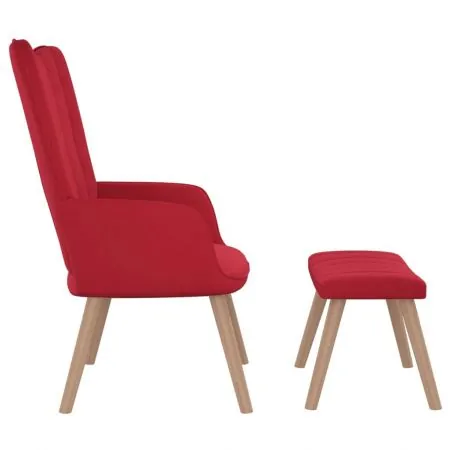 Scaun de relaxare cu taburet, bordo