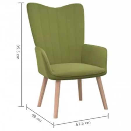 Scaun de relaxare cu taburet, verde deschis