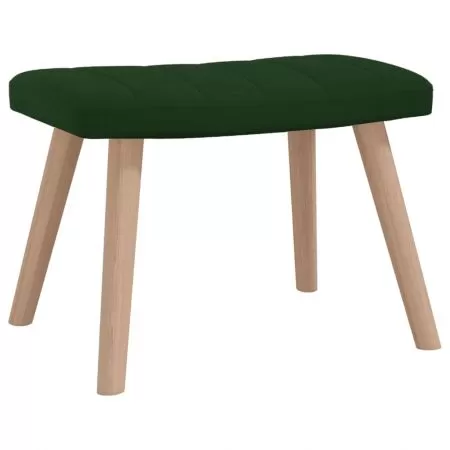 Scaun de relaxare cu taburet, verde