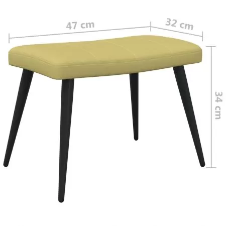 Scaun de relaxare cu taburet, verde