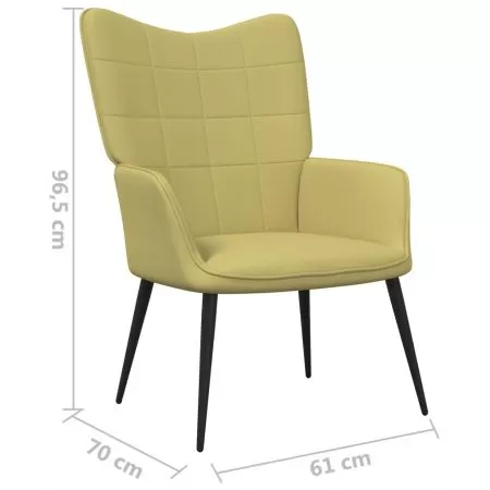 Scaun de relaxare cu taburet, verde