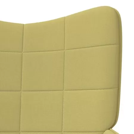 Scaun de relaxare cu taburet, verde