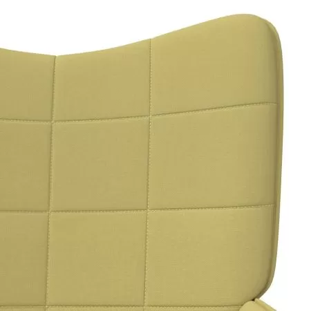 Scaun de relaxare cu taburet, verde