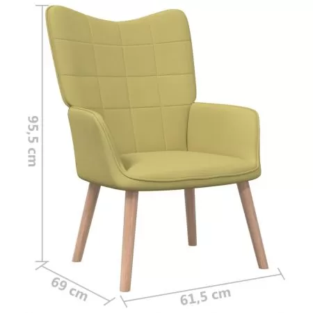 Scaun de relaxare cu taburet, verde