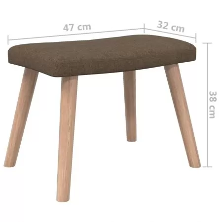 Scaun de relaxare cu taburet, maro