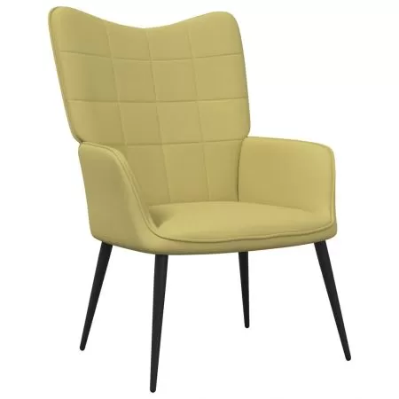 Scaun de relaxare cu taburet, verde