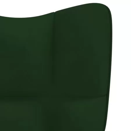 Scaun de relaxare cu taburet, verde inchis