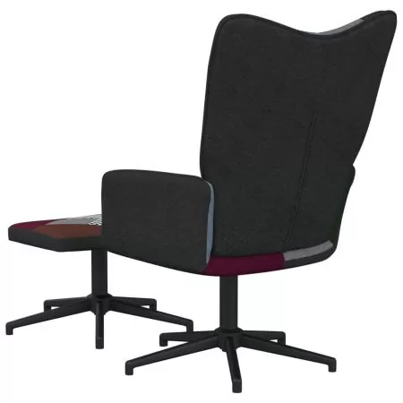 Scaun de relaxare cu taburet, multicolor