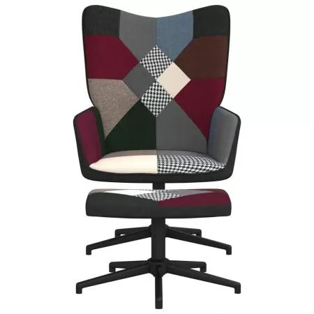 Scaun de relaxare cu taburet, multicolor