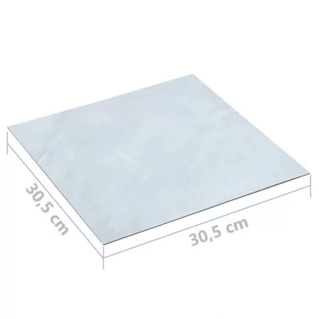 Placi de pardoseala autoadezive 20 buc. alb marmura PVC 1.86 m², alb marmură