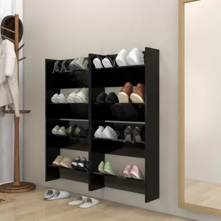 Set 4 bucati pantofare de perete, negru, 60 x 18 x 60 cm