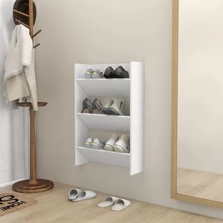  Pantofar de perete, alb, 60x18x90 cm, PAL