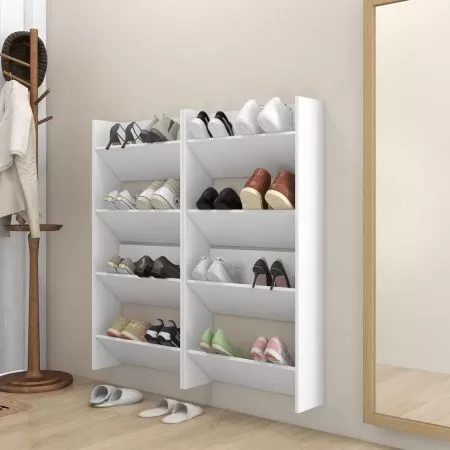 Set 4 bucati pantofare de perete, alb, 60 x 18 x 60 cm