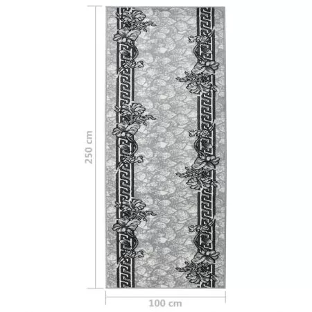 Covor traversa BCF, gri si negru, 100 x 250 cm