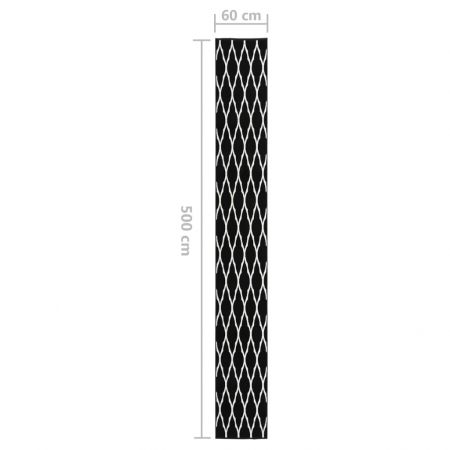 Covor traversa BCF, alb si negru, 60 x 500 cm