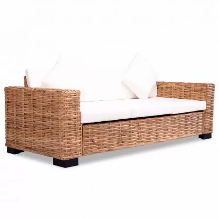Set canapea cu perne, 3 piese, maro, 200 x 80 x 67 cm