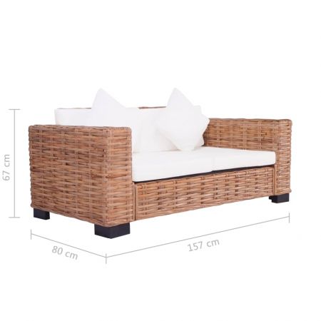 Set canapea cu perne, 2 piese, maro, 200 x 80 x 67 cm