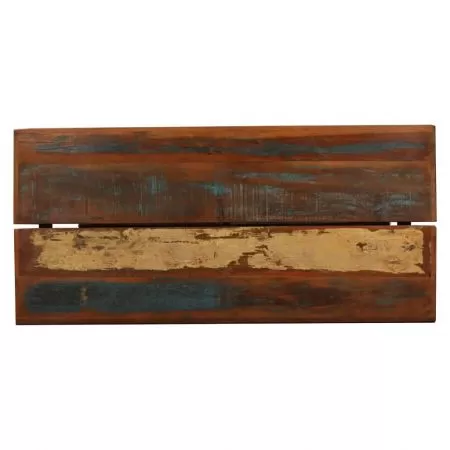 Set mobilier bar 7 piese lemn masiv reciclat & piele naturala, maro, 42 x 45 x 86 cm