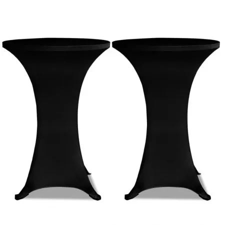 Set 4 bucati husa de masa cu picior, negru, 80 cm