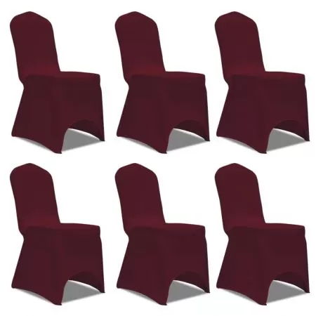 Set 12 bucati huse elastice pentru scaun, burgundy