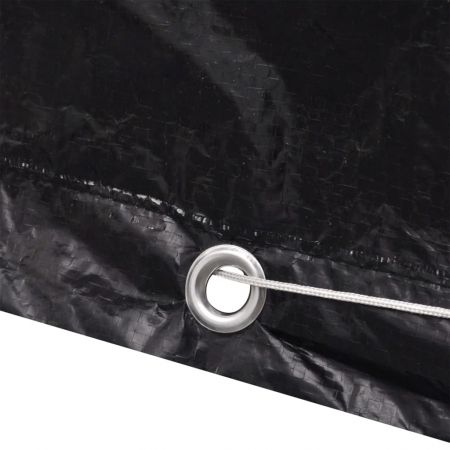 Set 2 bucati husa sezlong de gradina, negru, 218 x 77 x 55 cm
