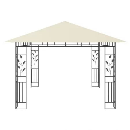 Pavilion cu plasa anti-tantari & lumini LED crem 4x3x2.73m, crem, 4 x 3 x 2.73 m