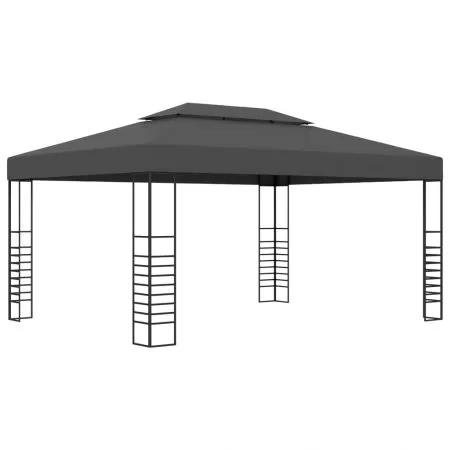 Pavilion cu sir de lumini LED, antracit, 3 x 4 x