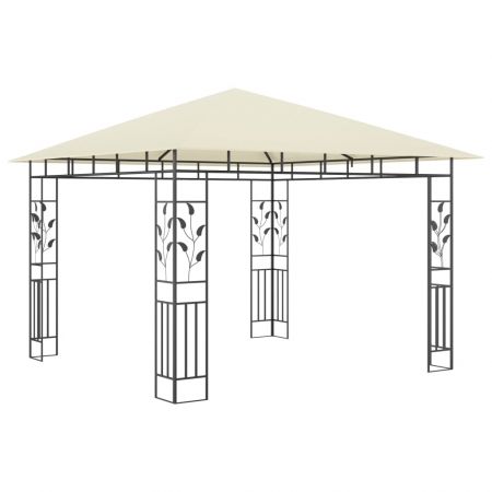 Pavilion cu plasa anti-tantari & lumini LED crem 3x3x2.73m, crem, 3 x 3 x 2.73 m
