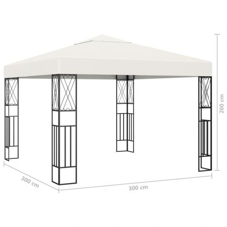 Pavilion cu sir de lumini, crem, 3 x 3 m