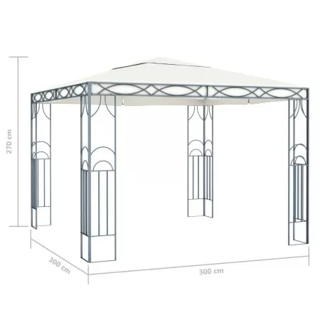Pavilion cu sir de lumini LED, crem, 300 x 300 cm