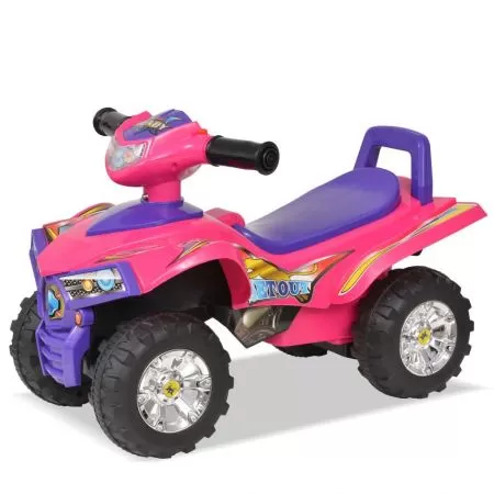 ATV de plimbare pentru copii cu sunet si lumina roz si violet, multicolor