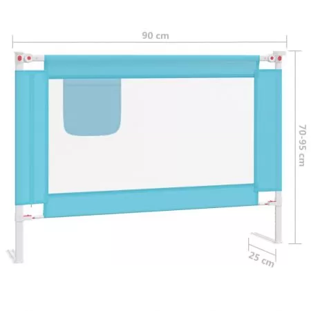 Balustrada de protectie pat copii, albastru, 90 x 25 cm
