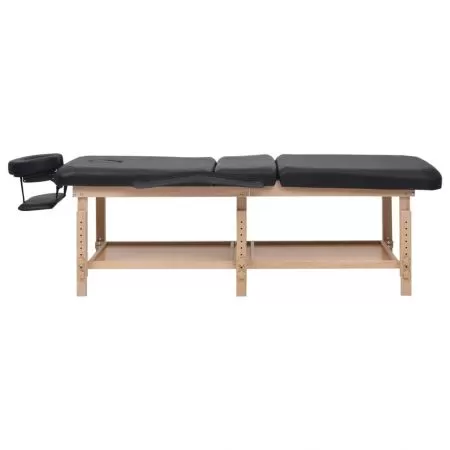 Masa de masaj cu 3 zone, negru, 190 x 68 x 82 cm