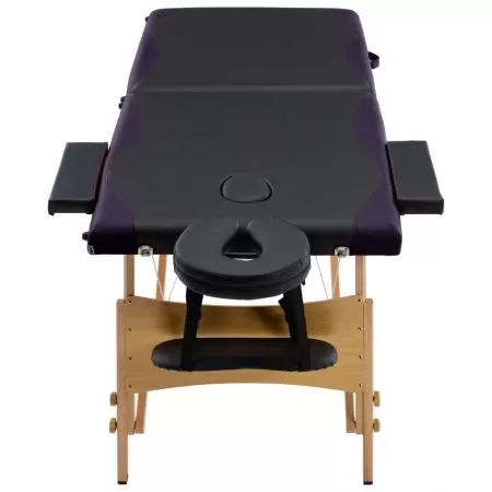Masa pliabila de masaj, negru, 191 x 70 x 81 cm